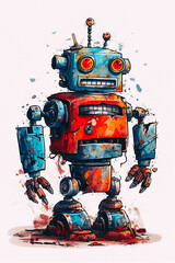 A cartoon of a robot - created with Generative AI technology