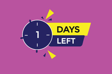 1 days left countdown template, 1 day countdown left banner label button eps 1  

