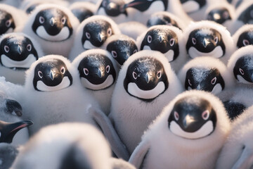 group of penguins made with generative ai