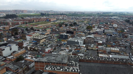 AERIAL IMAGES OF BOGOTA WITH DRONE AND ITS ROOFS