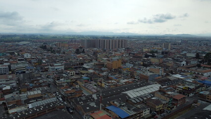 AERIAL IMAGES OF BOGOTA WITH DRONE AND ITS ROOFS