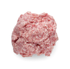 Raw fresh minced meat isolated on white