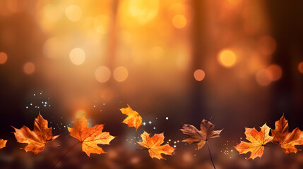 Naklejka na ściany i meble 紅葉、カエデ、背景 | Autumn leaves, maple, background,Generative AI