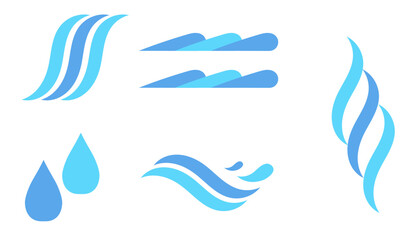 water icon set isolated on white. river icon set