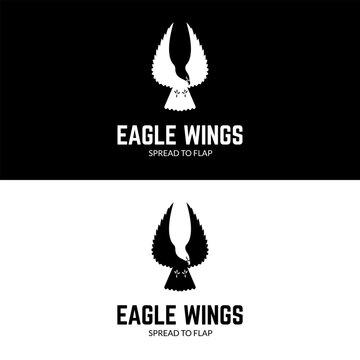 Eagle spread wings to flap logo design icon