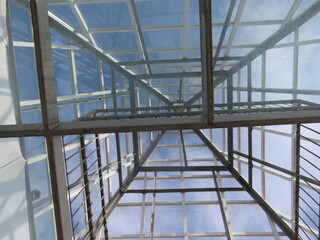 glass roof of building