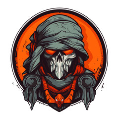 Badass skull symbol warrior design for tshirt