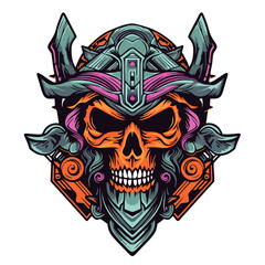 Tribal inspired skull symbol warrior tshirt print