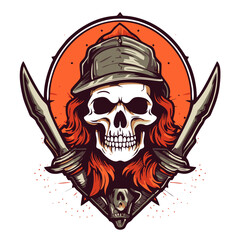 Skull symbol warrior cool and fresh design for tshirt
