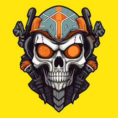Fierce skull symbol warrior graphic for tshirt