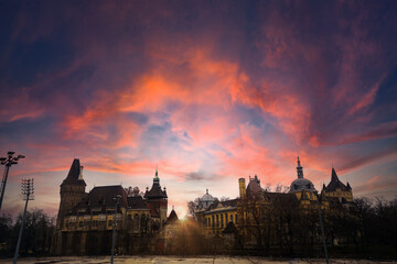 The ancient and charming architecture of Vajdahunyad castle in Prague.
