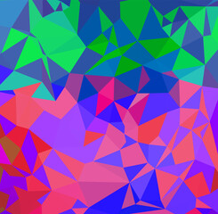 Abstract colorful polygonal background. Vector illustration. Blue, red, pink, purple colors.