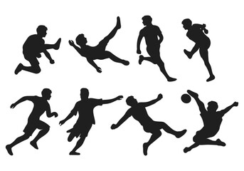 Flat design soccer player silhouette illustration

