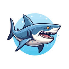 Vector illustration of shark isolated