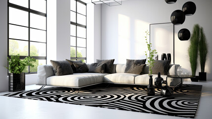 Contemporary Monochrome Rug