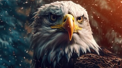 Eagle with american flag