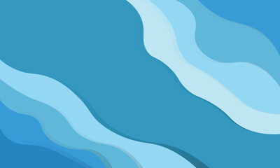 blue ocean wave background paper cut