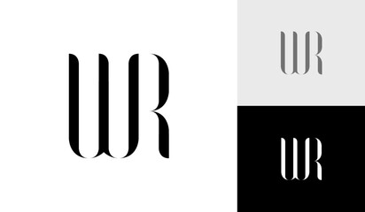 Fototapeta premium Letter WR initial monogram logo design