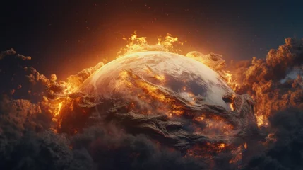 Photo sur Plexiglas Pleine Lune arbre Stunning Capture of a World in Flames