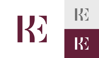 Fototapeta na wymiar Letter KE initial monogram logo design