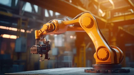 Fotobehang industrial machine automatic robotic arm © Balerinastock