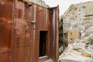 Abandoned secret nuclear bunker. Cold War command post, object 1180. Background