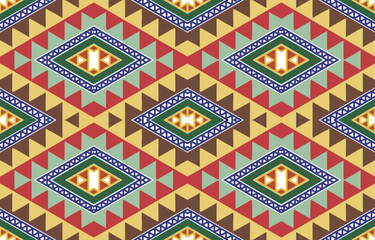Seamless Abstract ethnic pattern traditional Design for background,wallpaper,clothing,wrapping,Batik,fabric,Vector illustration.embroidery style.