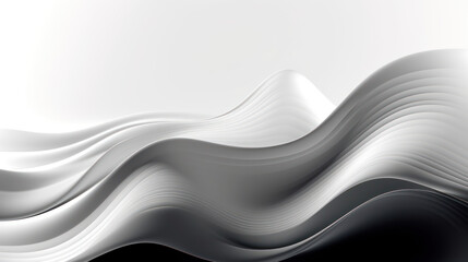 Illustration of black and white gradient waves flowing in the background created with Generative AI Technology	