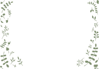 Obraz premium 水彩風の葉っぱのフレーム