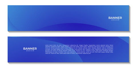Fototapeta premium a set of banners simple blue wave gradient background for business