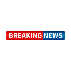 Breaking News In Red Blue Gradient Colour And Rectangle Shape For News Report
