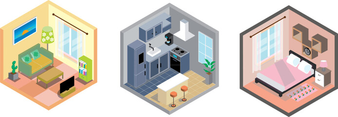 isometric room illustration