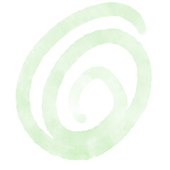 Green Watercolor Doodle Squiggle