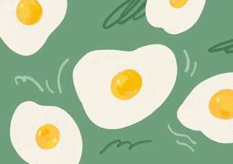 Background illustration of fried eggs.