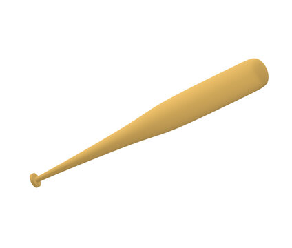 wooden baseball bat 3d illustration, 3d render, 3d icon.