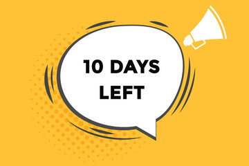 10 days left countdown template, 10 day countdown left banner label button eps 10  
