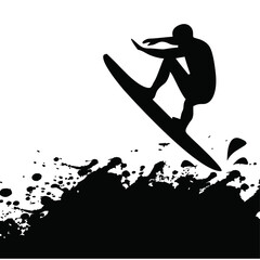 surfer silhouette vector