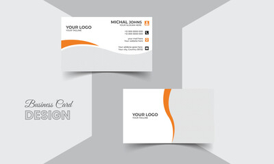 Creative and clean corporate business card template. Vector illustration. Stationery design