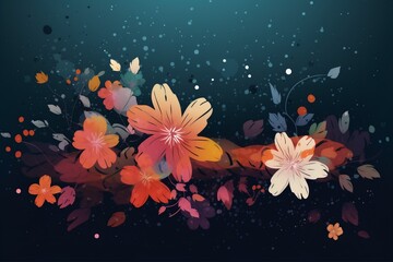 flower blossom bloom romantic spring nature plant beautiful floral background leaf. Generative AI.