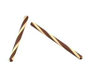 3d illustration of wafer roll, snack, 3d render.