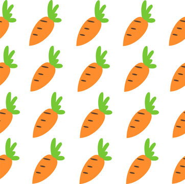 seamless background with vegetables, Repeat seamless pattern with orange carrots, replete image design for fabric printing