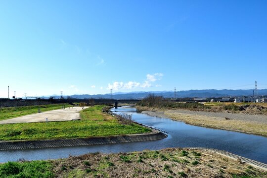 【埼玉県坂戸市】高麗川河川敷 高麗川橋方面