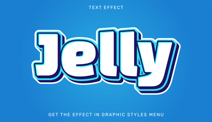 Jelly editable text effect in 3d style. Suitable for brand or business logo