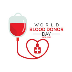 Blood Donation. 14th June World Blood Donor Day template. Banner design template Vector illustration background design.