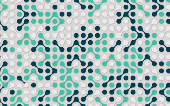 Abstract metaballs colorful pattern in various size and random connection on gray background. Vector illustration.