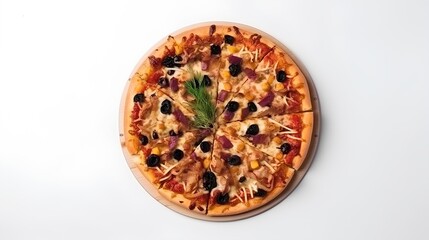 pizza with salami and cheese