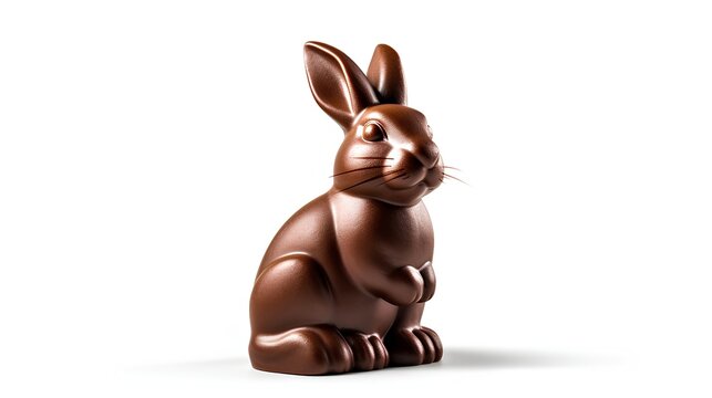 Chocolate Bunny Isolated On White