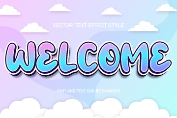 welcome editable text effect font style template cute typography lettering background design for party invitation text