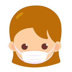 Obraz premium A woman or girl who wears a mask for protection against pm 2.5 or viruses or bacteria and disease.