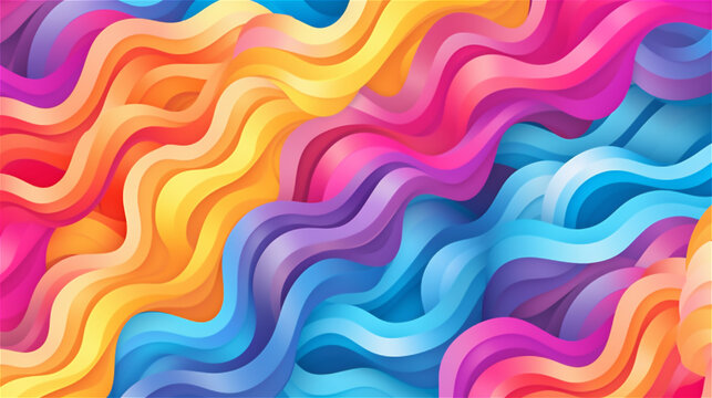 Generative AI, A vibrant abstract pattern in rainbow colors